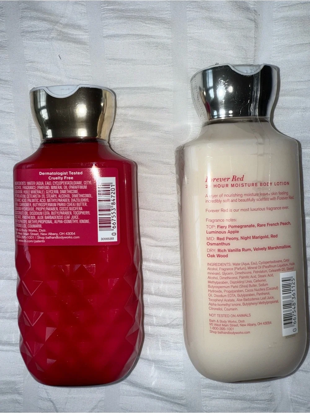Bath & Body Works Forever Red Body Lotions Duo 2 Different Bottles New